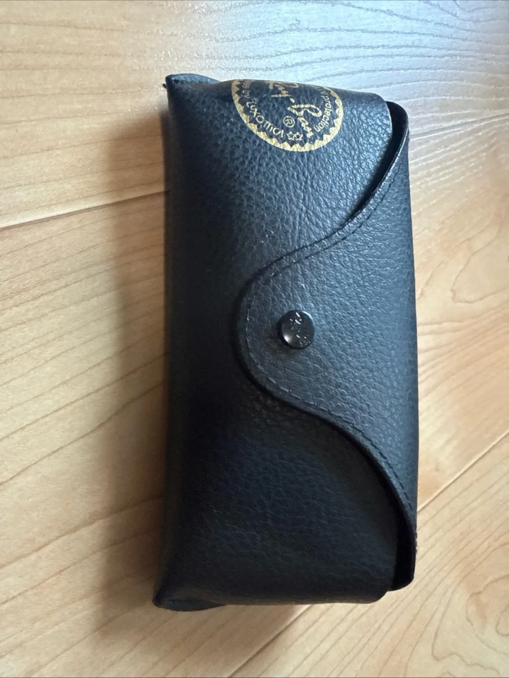 Ray-Ban Black Leather Sunglasses Case with Snap